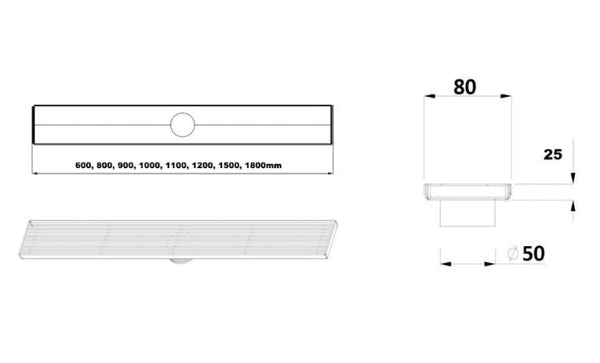 Tile Insert 1000mm Shower Grate