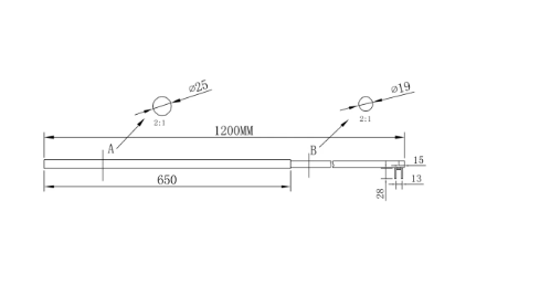 Round Adjustable Shower Stabilizer Bar ( 780-1250mm)