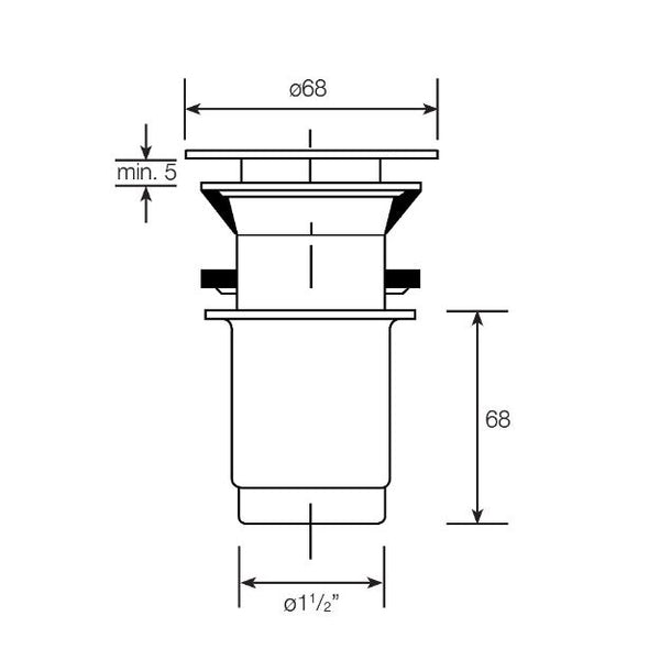 Arcisan Gloss White Pop Up Waste ( No Overflow)