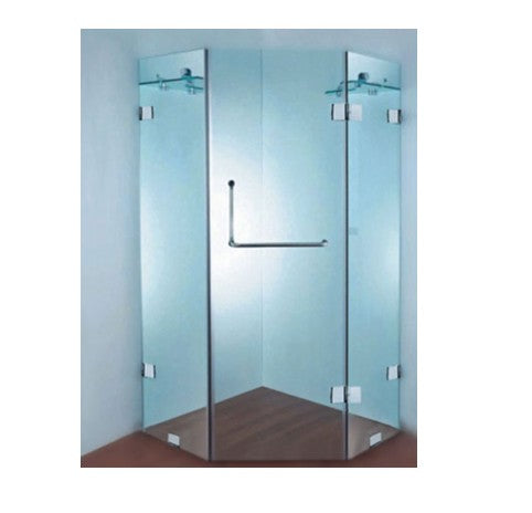 Fully Frameless 850 x 850 Diamond Shower Screen