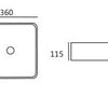 Tia 360mm Ultra Slim Square Basin