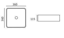 Tia 360mm Ultra Slim Square Basin