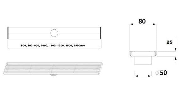 Tile Insert 600mm Shower Grate