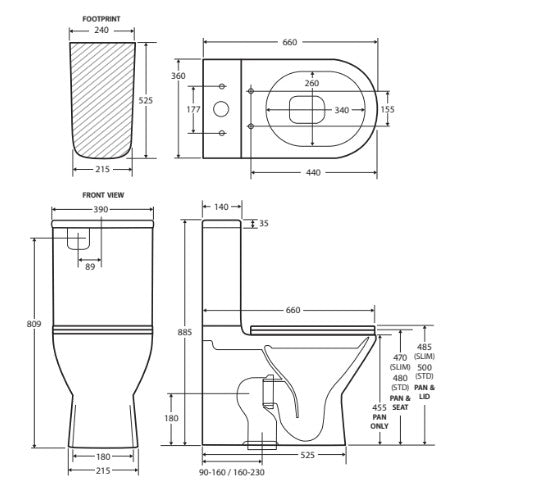Tono Toilet Suite - Geberit Mechanism