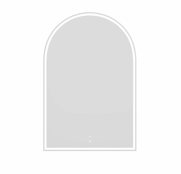 Arch 1200(H)x800(W) Matte White Metal Frame LED Mirror