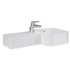 Petit 765 x 355 Square Wall Basin, Left Edge, 1 Tap Hole