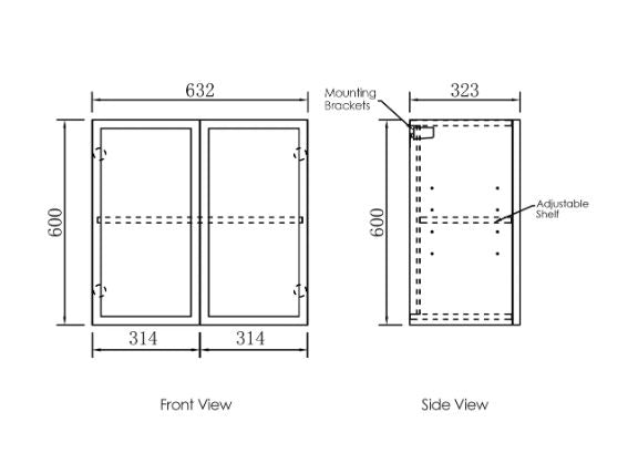 London 630 Double Door Overhead Cabinet