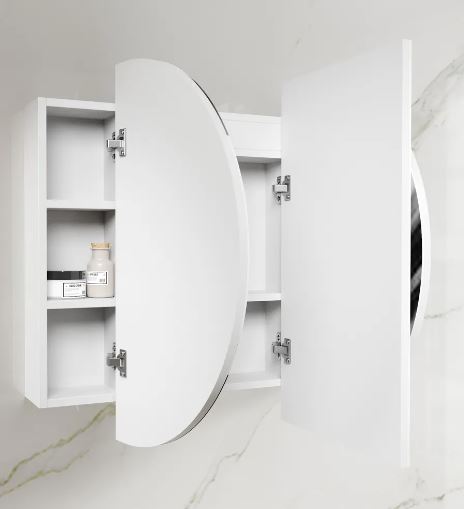 Chloe Matte White Curved 1200 LED Mirror Cabinet