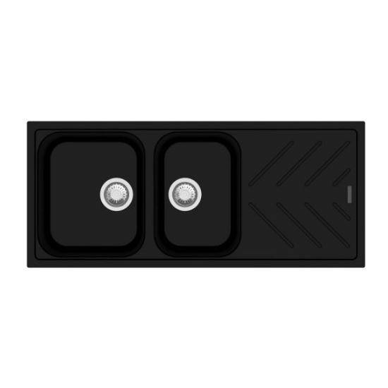 Black 1160 Double Bowl Granite Sink
