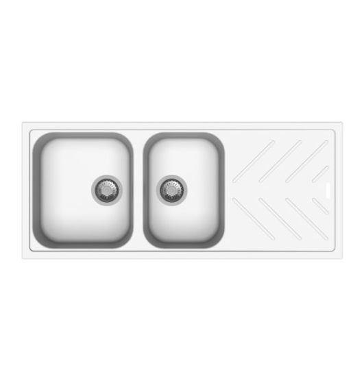 White 1160 Double Bowl Granite Sink