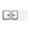 White 1160 Double Bowl Granite Sink - Bayside Bathroom