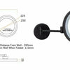 Black wall mounted magnifying mirror - Bayside Bathroom