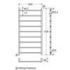 Kaya 600x1200mm Heated Towel Rail Brushed Brass