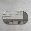 Oval 600 x 1200 Matte Black Mirror