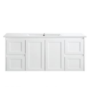 Quinn 1200mm Matte White Wall Hung Vanity