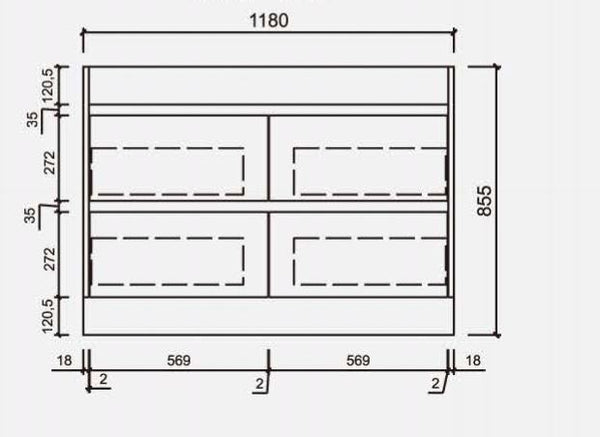 Vienna White Floorstanding Vanity 600-1800mm