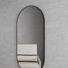 Oval 600 x 1200 Matte Black Mirror