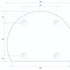 D-Shaped 1200x900 Polished Edge Mirror
