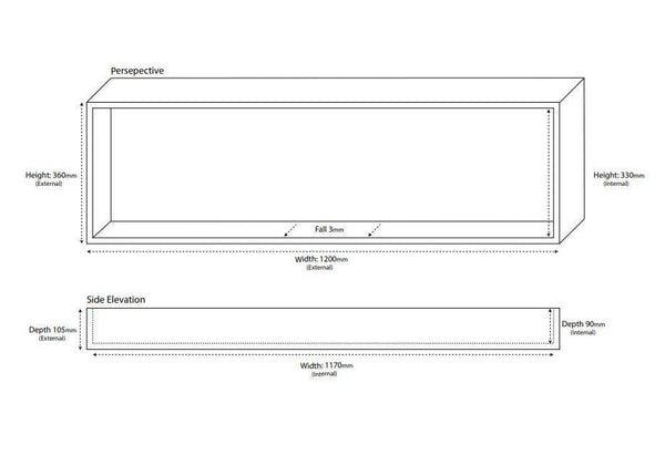 660mm x 360mm Shower Niche - Bayside Bathroom