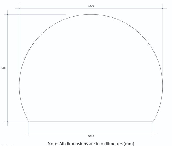 D-Shaped 1200x900 Polished Edge Mirror