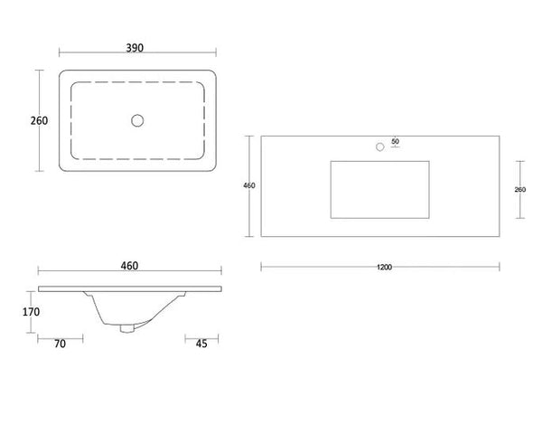 Oakley 1200mm Wall Hung Vanity