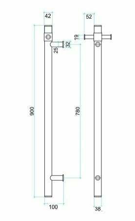 12V Matte Black Vertical rail - Bayside Bathroom