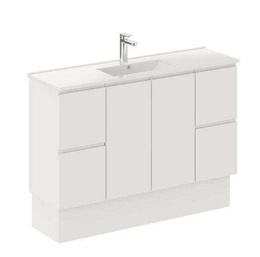 Sammy Narrow Matte White 1200mm Floorstanding Vanity
