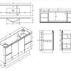 Sammy Narrow Matte White 1200mm Floorstanding Vanity