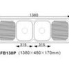 Manu 1380 x 480 Sink