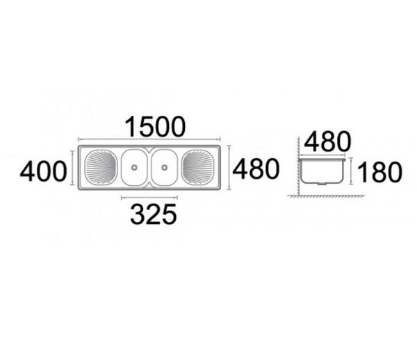 Manu 1500 x 480 Sink