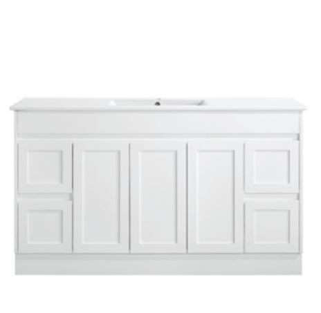 Quinn 1500mm Matte White Floorstanding Vanity