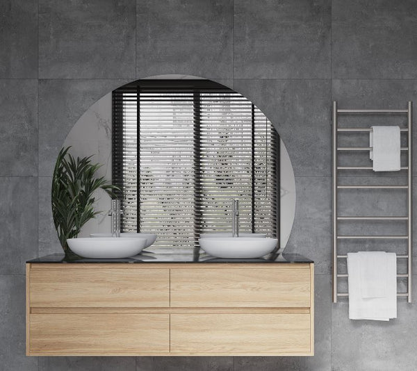 D-Shaped 1500x1100 Polished Edge Mirror