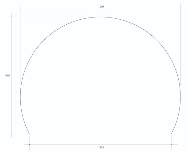 D-Shaped 1500x1100 Polished Edge Mirror