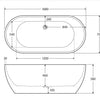 Koko 1680mm Matte White Freestanding Bath
