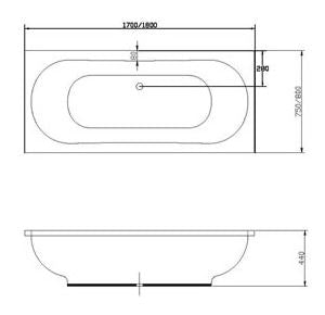 Dolce 1700 Inset Bath
