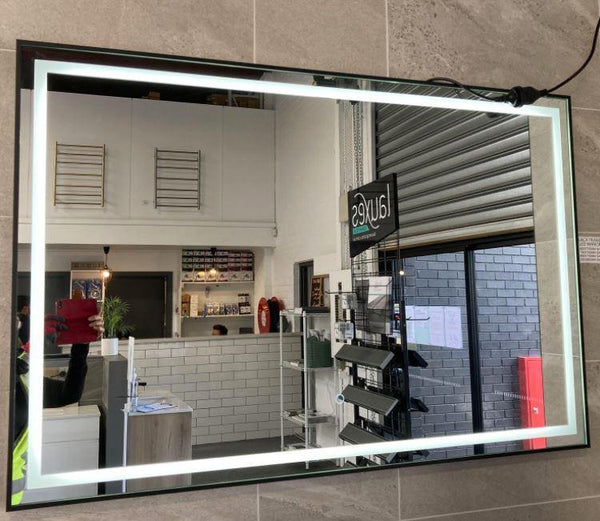 Lucas Black Framed LED Mirror - Bayside Bathroom
