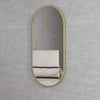 Oval 450 x 900 Brushed Gold Framed Mirror
