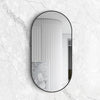 Oval 450 x 900 Matte Black Mirror