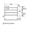 Kaya 600x450mm Heated Towel Rail Brushed Brass
