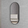 Oval 450 x 900 Matte Black Mirror