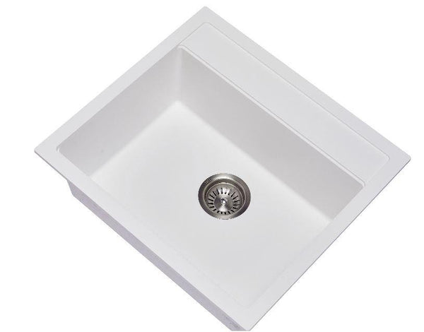 White 560 Single Bowl Granite Sink - Bayside Bathroom