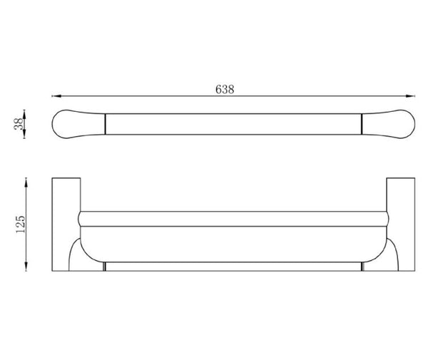 Synergii Double 60cm Towel Rail
