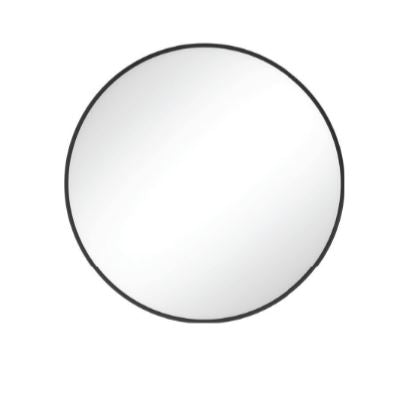 Round 600mm Matte Black Framed Mirror