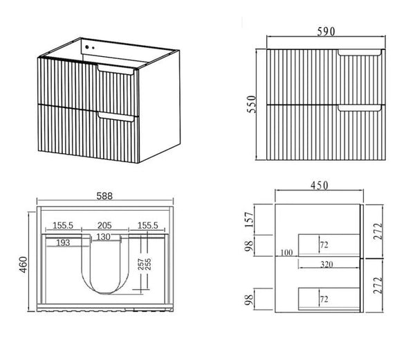 Oakley 600mm Wall Hung Vanity