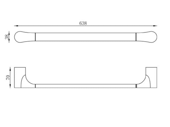 Synergii 60cm Single towel Rail