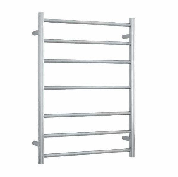 600 x 800 Round Brushed Stainless Steel Heated Towel Rail