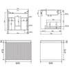 Rimini Potter’s Clay 600mm Wall Hung Vanity