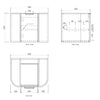 Chloe Matte White 600mm Curve Vanity