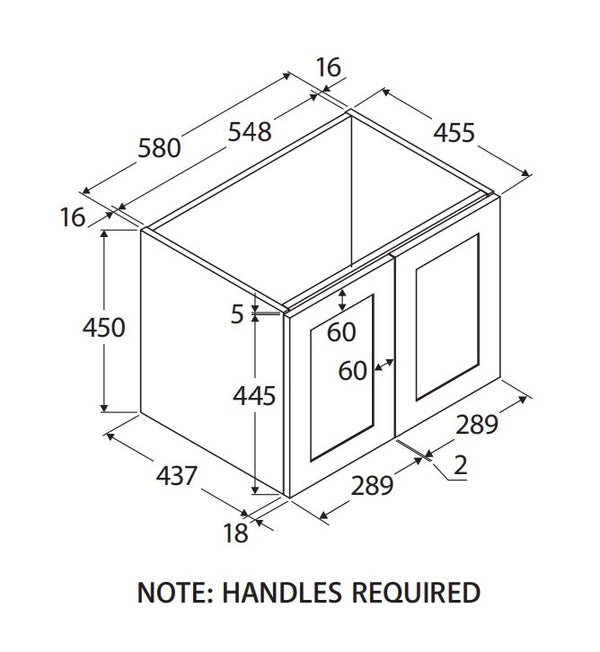 Mila 600mm Wall Hung Vanity