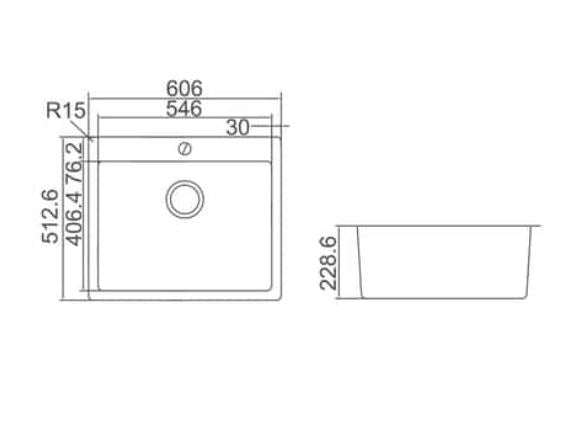 Impact 606 Single Bowl With Tap Hole